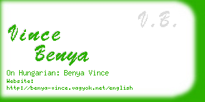 vince benya business card